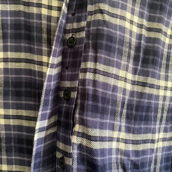 Lane Bryant Roll Tab Sleeve Plaid Button Up Soft High Low Tunic Blouse Size 14 - Picture 6 of 10